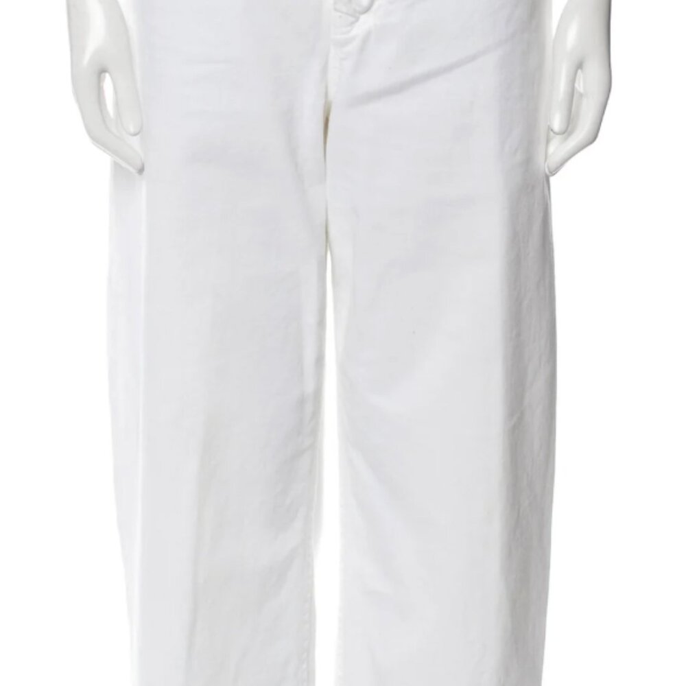 Nili Lotan White High-Rise Wide Leg Jeans Size Medium